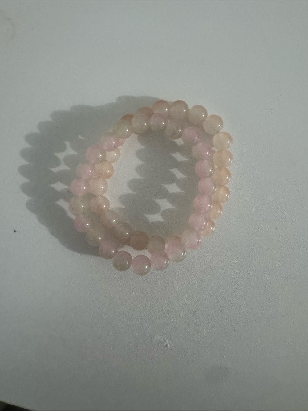 Elegant Rose Quartz Beaded Stretch Bracelet - Soft Pink
